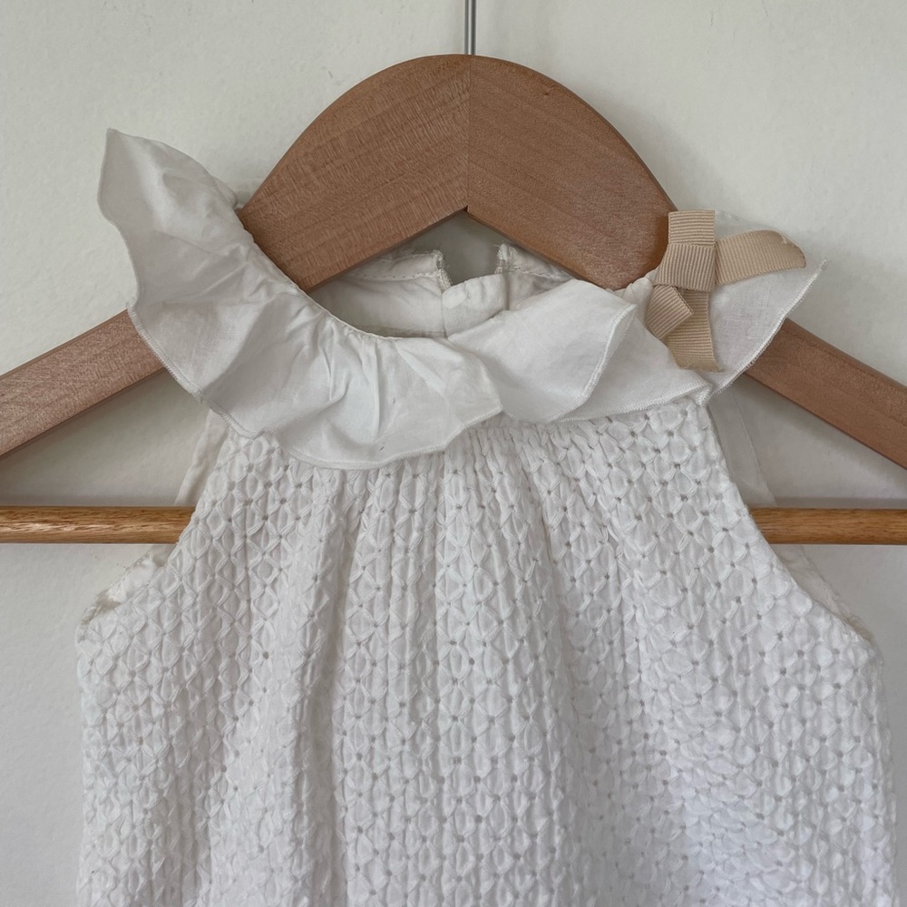 Chloe Textured Ruffle Neck Baby Romper - Picture 2 of 3